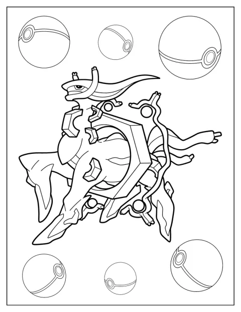 神の姿をしたメルタンが、アルセウスのような姿で描かれています。