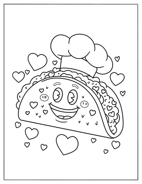 Um taco usa um chapéu alto de chefe.