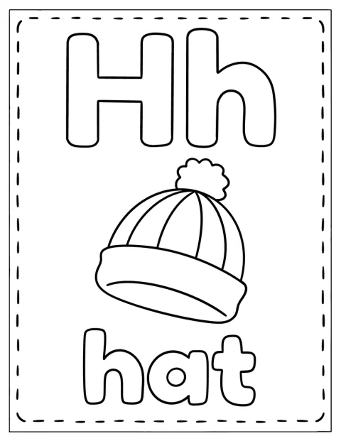 Een hoed staat naast de hoofdletter H op een kaartje.
