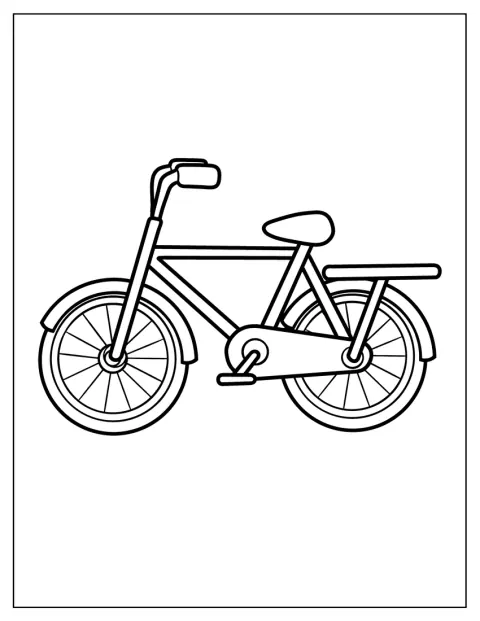 輪郭線で描かれたシンプルな自転車です。