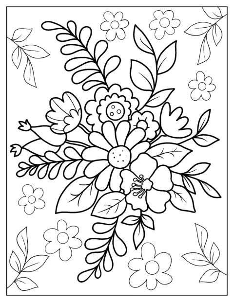 En lille buket samler hibiscus, liljer og vilde blomster.