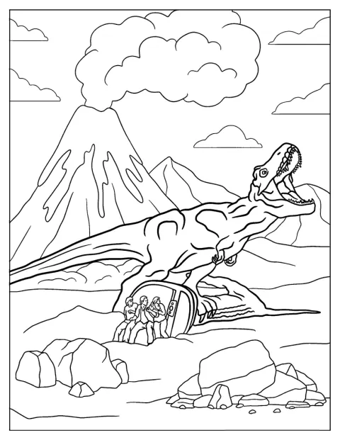 Large T-Rex From Jurassic World To Color