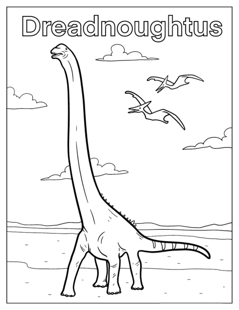 En majestetisk Dreadnoughtus står rank med den lange halsen løftet.