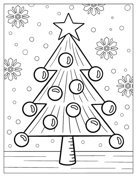Un árbol de Navidad decorado ocupa el centro de la imagen.