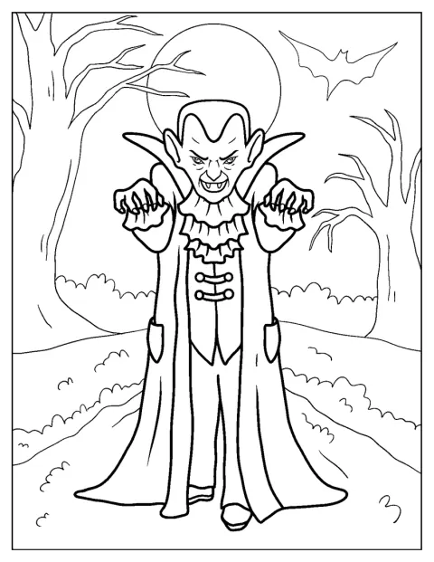 Dracula visar sig i natten under halloween.