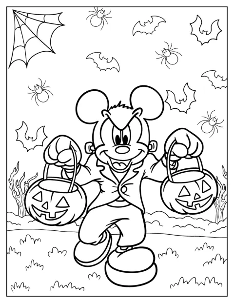 Mickey Mouse er klædt ud som Frankenstein til Halloween.
