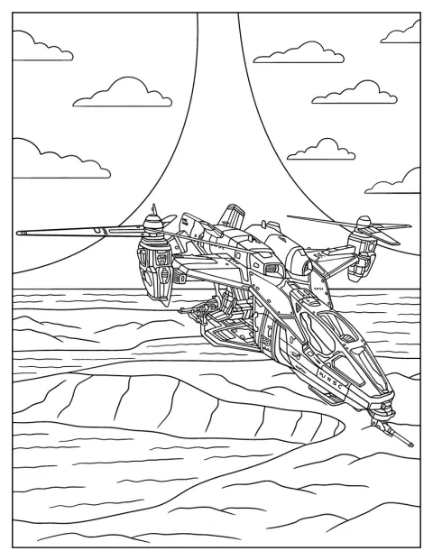 En UH-144 Falcon flyger över havet.