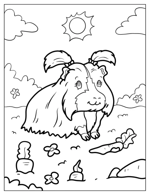 A bolyhos tengerimalac haját két copfba fogták.
