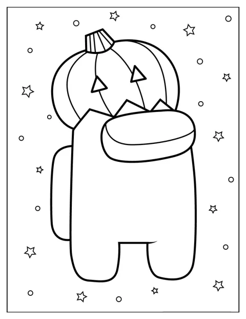Załogant z Among Us ma halloweenowy wygląd.