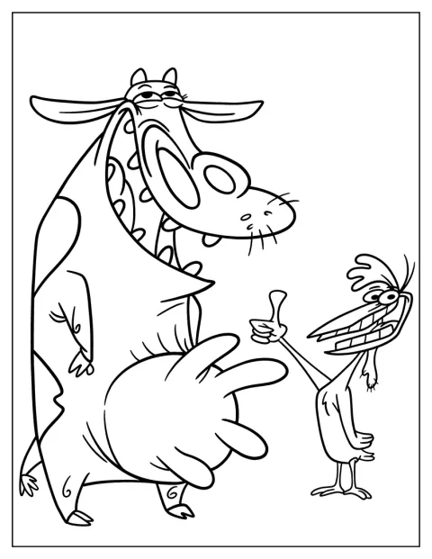 Vaca și puiul, personajele din serialul Cartoon Network, apar împreună.
