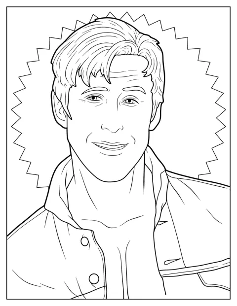 Barbie Movie Coloring page Of Ryan Gosling As Ken