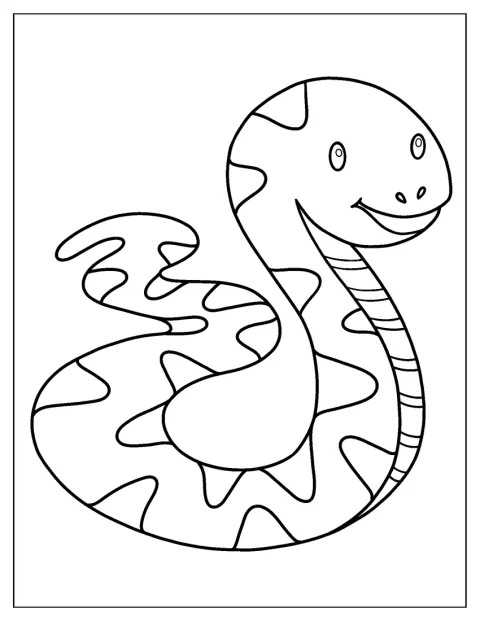 Un serpent au dessin simple apparaît seul.