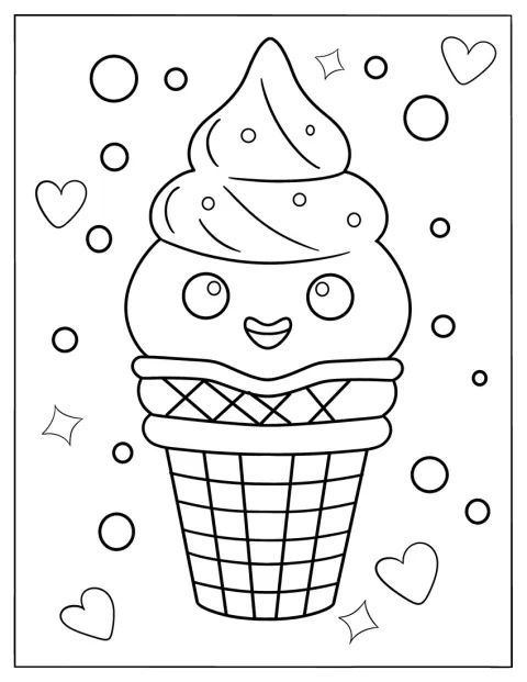Un gelato dall’aspetto adorabile è pronto per essere gustato.