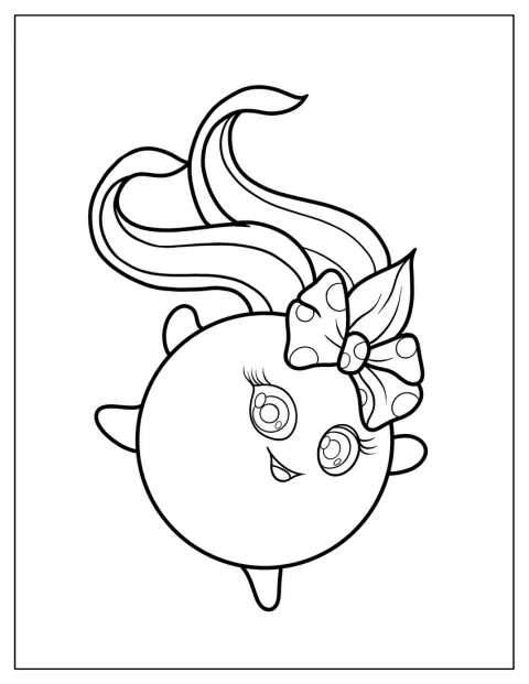 Iris poserar med ett sött kawaii-uttryck.