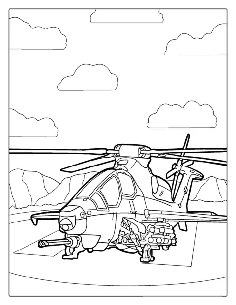 En Apache-helikopter står klar til flyvning.
