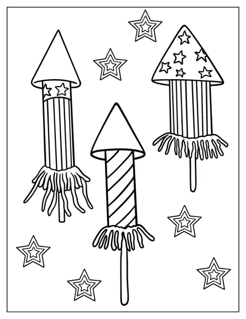 O fogo de artifício assinala o Dia da Independência no céu.