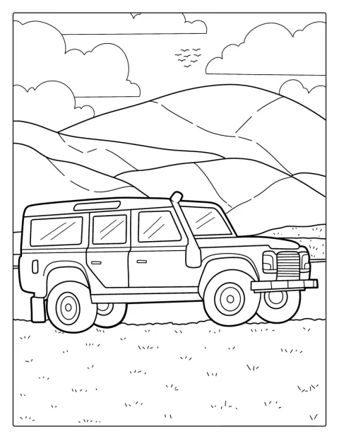 Klasický Land Rover 4×4 stojí v terénu.