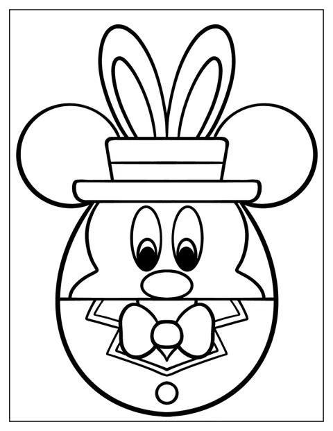 Mickey Mouse is afgebeeld op een eenvoudig paasei.