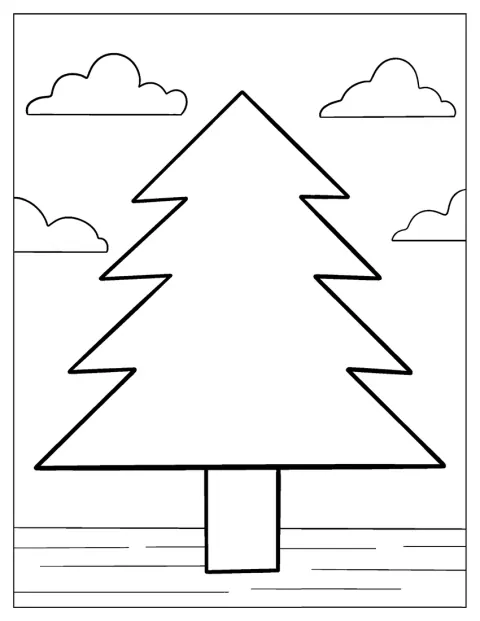 Simple Outline Of a Tree For Preschoolers