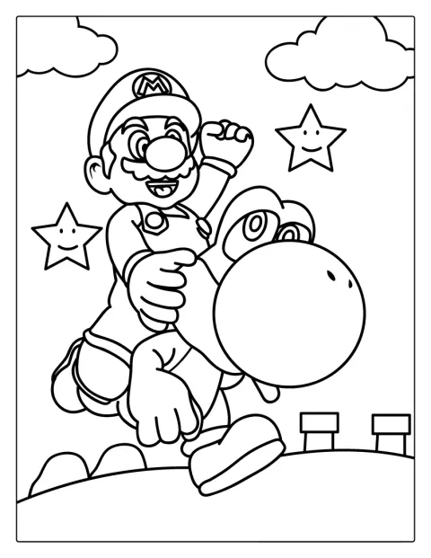 Yoshi aparece junto a Mario en una escena de Super Mario.