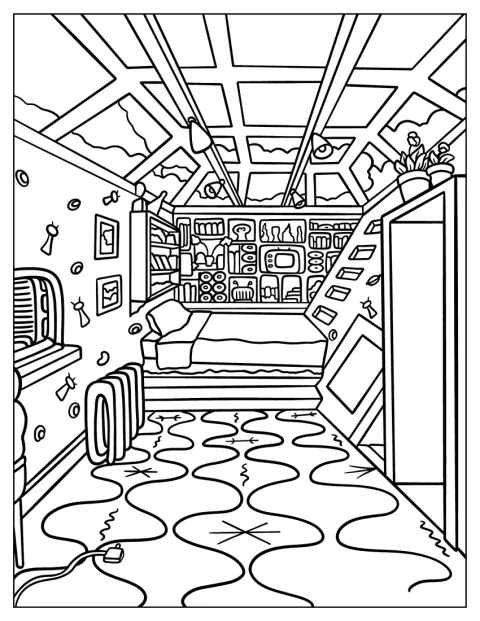 El dormitorio de Hey Arnold aparece lleno de muebles y detalles.