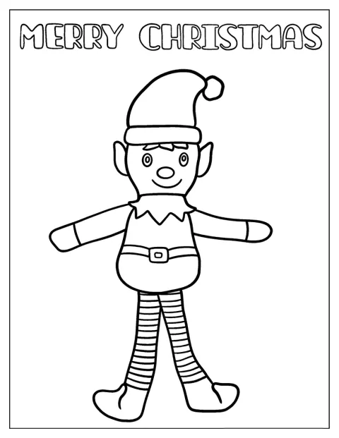 Le contour d’un lutin de Noël présente des formes faciles à reconnaître.