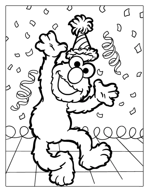 Happy Birthday Elmo Coloring Sheet