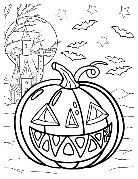 Una zucca stregata mostra un'espressione inquietante.
