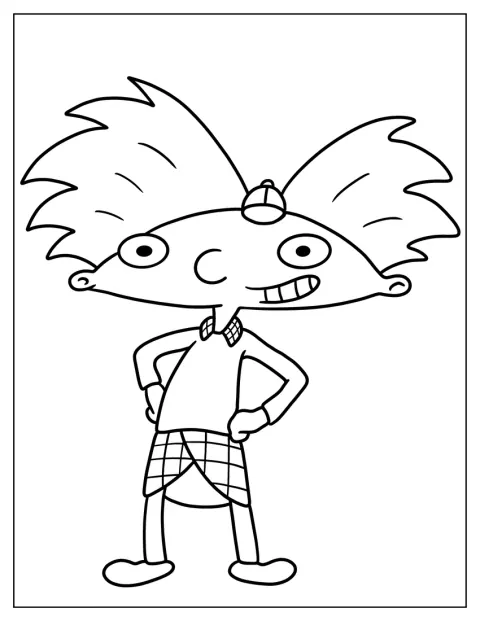 Arnold ist als freundliche Figur mit klaren Umrisslinien dargestellt.