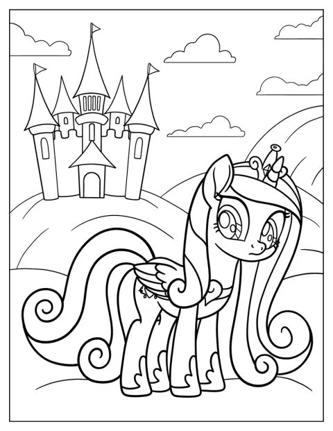 La princesse Celestia apparaît devant un château.