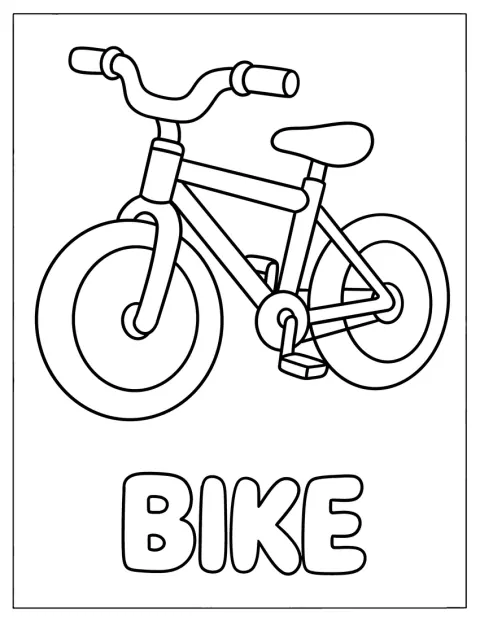 Una bicicletta per bambini è raffigurata di profilo.