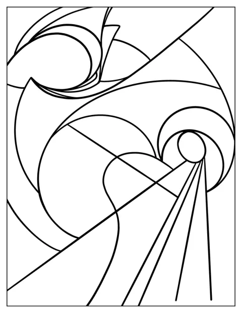 Abstraktit muodot esittävät yksinkertaista liikettä.