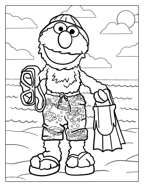 Elmo aproveita um dia de verão junto ao mar.