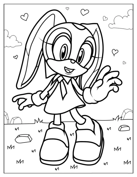 Cream the Rabbit vinkar glatt.