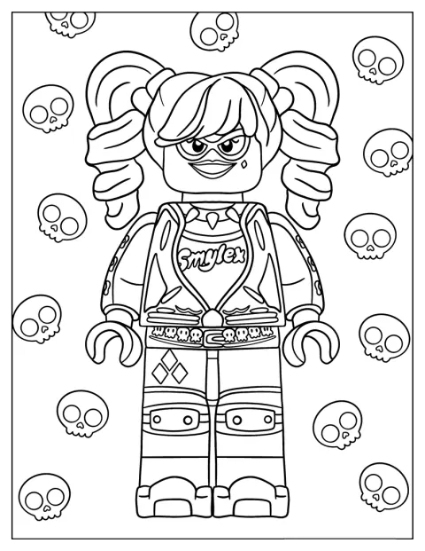Harley Quinn staat afgebeeld als LEGO-figuur.