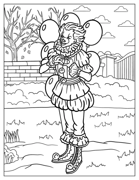 Pennywise junta as mãos para formar um coração.