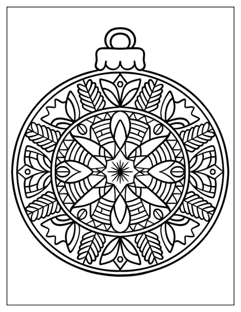 Una flor de Pascua forma el motivo central de un mandala circular.