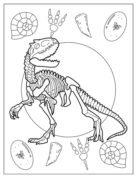 El esqueleto de Indominus Rex aparece representado de cuerpo entero.