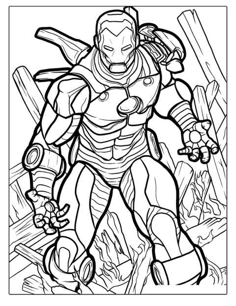 Detailed Iron Man Coloring Page