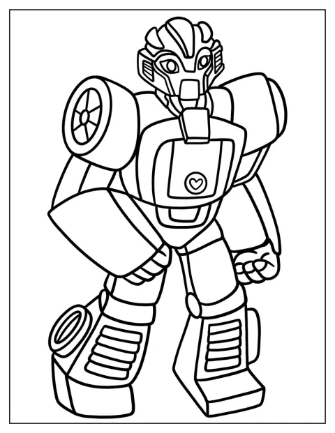 Bumblebee posa in versione Rescue Bot, con il suo caratteristico aspetto robotico.