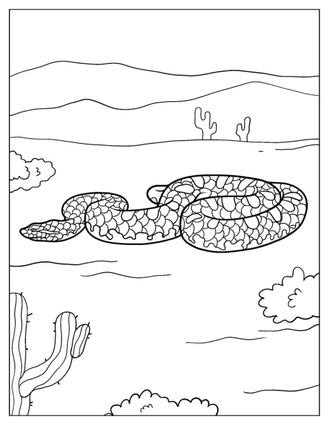 Una serpiente avanza por la arena del desierto.