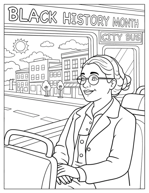 Rosa Parks permanece sentada en un autobús.