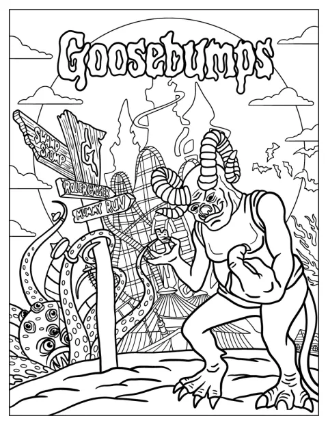 Monstre står foran inngangen til Horrorland.
