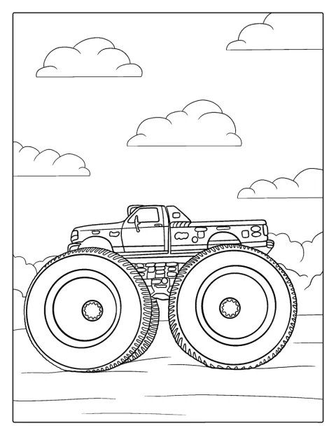 Bigfoot Monster Truck With Massive Tires To Color