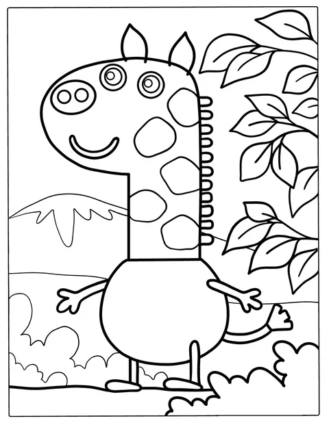 Gerald, la jirafa de Peppa Pig, aparece de pie.
