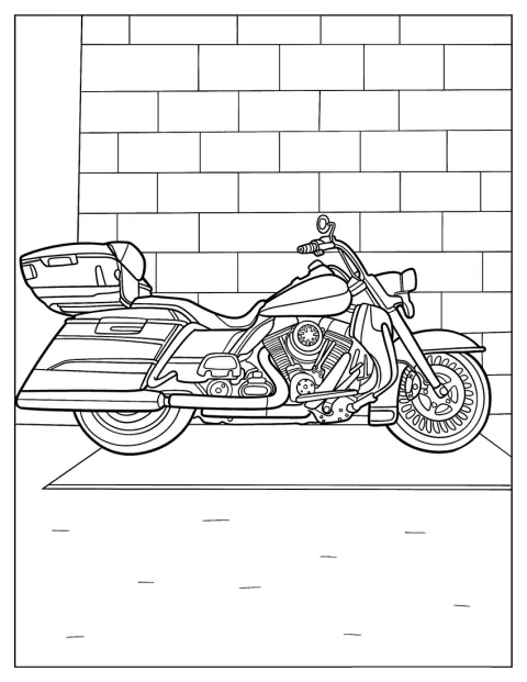 Harley-Davidson Road King pokazany jest z boku.