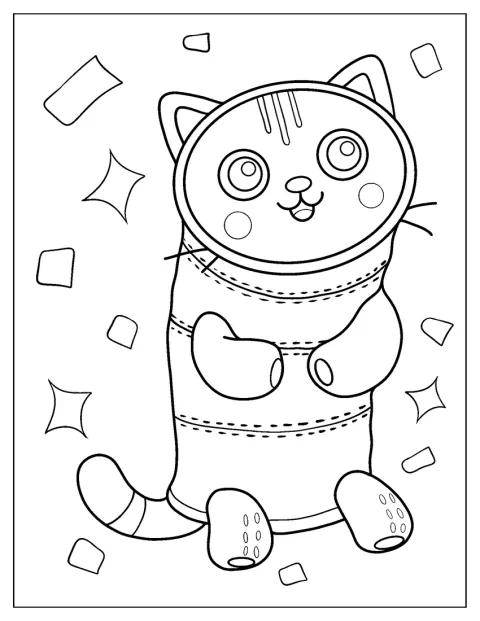Un gatto dall’aspetto soffice riposa accoccolato come un cuscino.