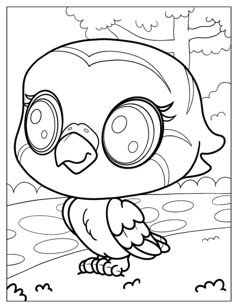 Littlest Pet Shop Coloring Page Of Edie Von Keet For Preschoolers