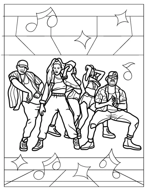 Um grupo de dançarinos de hip-hop faz movimentos de locking e popping.