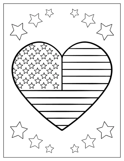 Stelele și dungile steagului american alcătuiesc o inimă.